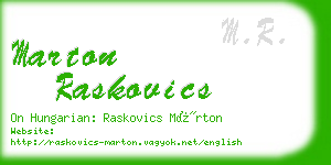 marton raskovics business card